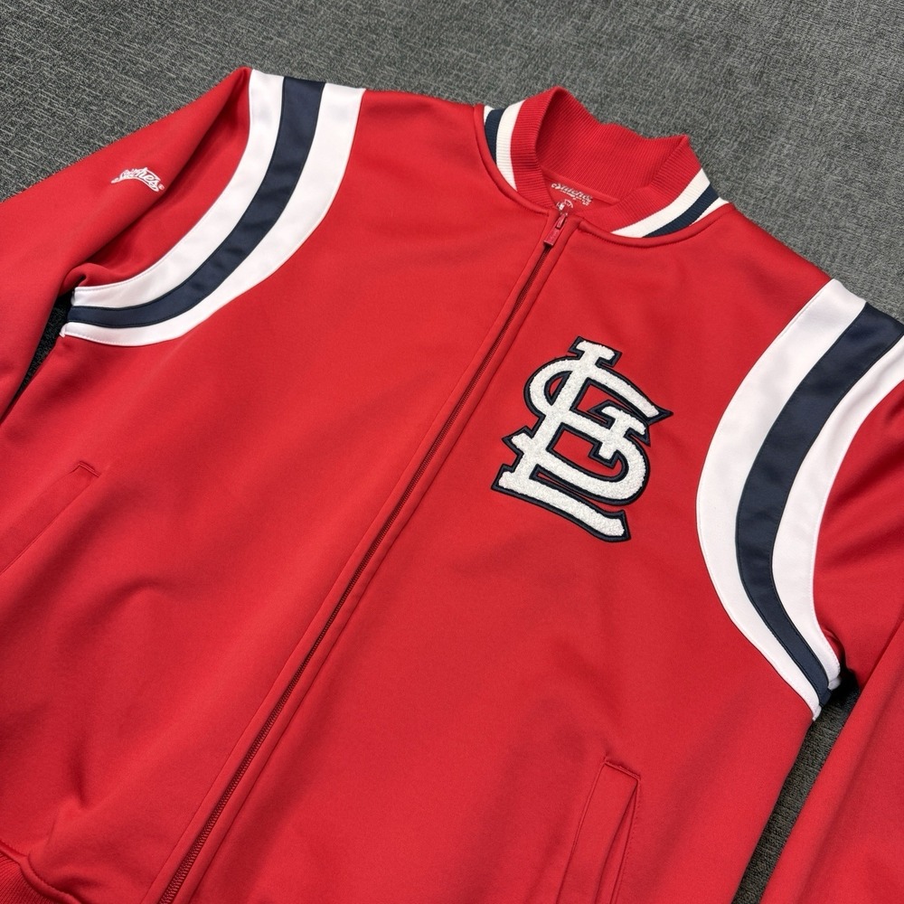 St.‎ Louis Cardinals Stitches Jacket Mens Large Red Full Zip Vintage MLB Track